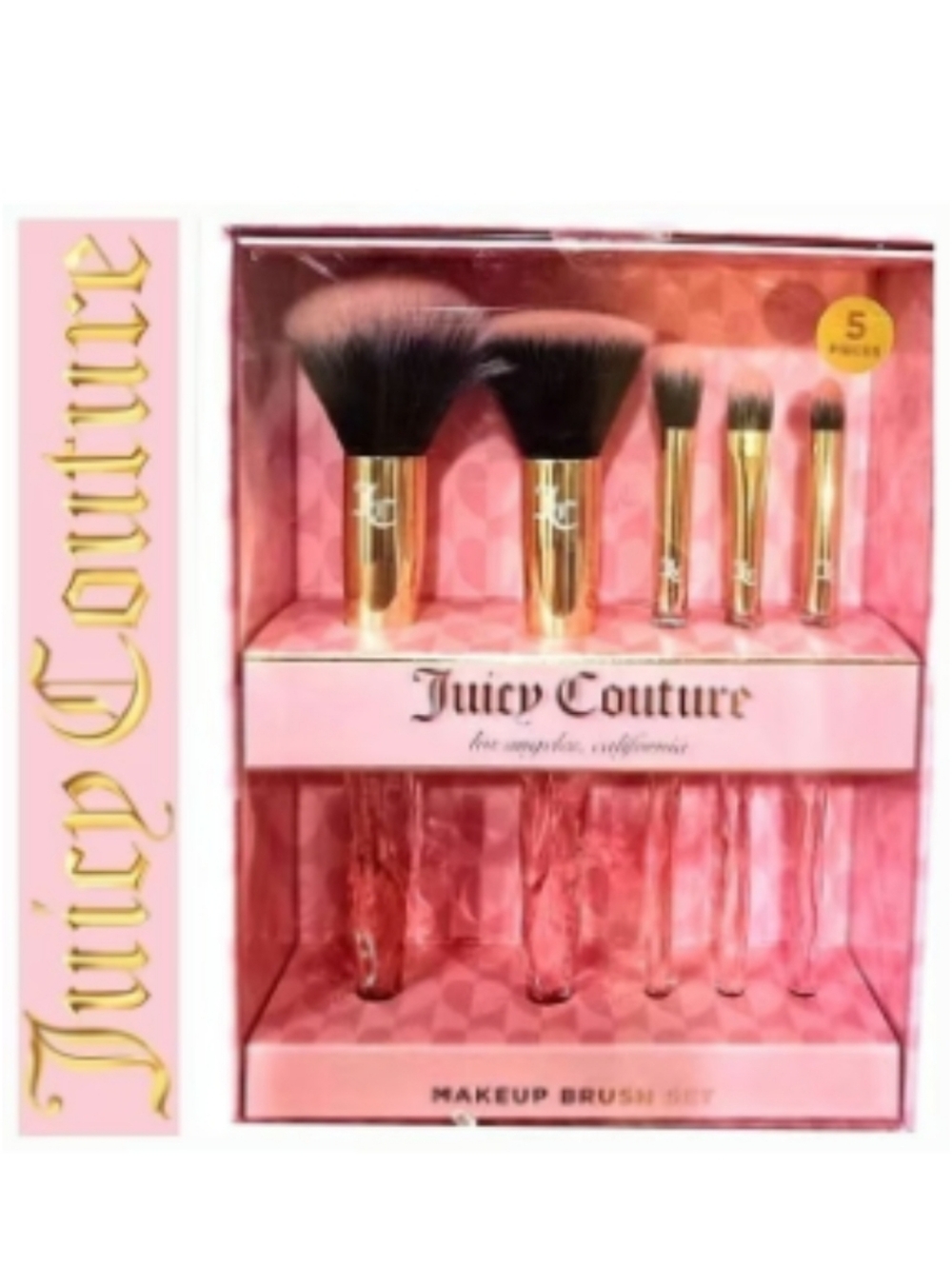 Juicy Couture Pink and Gold 5-Piece Brush Set